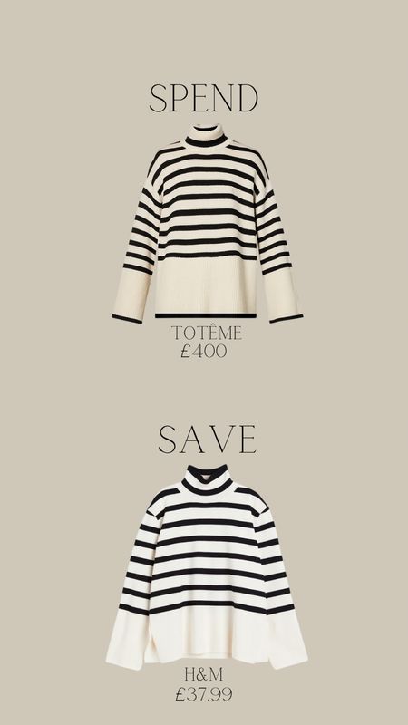 Spend or save 
Striped jumper 
