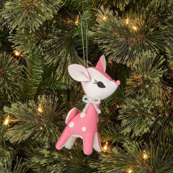 Retro Deer Christmas Tree Ornament Pink - Wondershop™ | Target