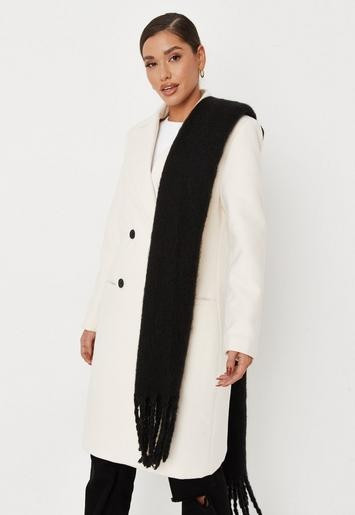 Missguided - Black Fluffy Brushed Scarf | Missguided (UK & IE)