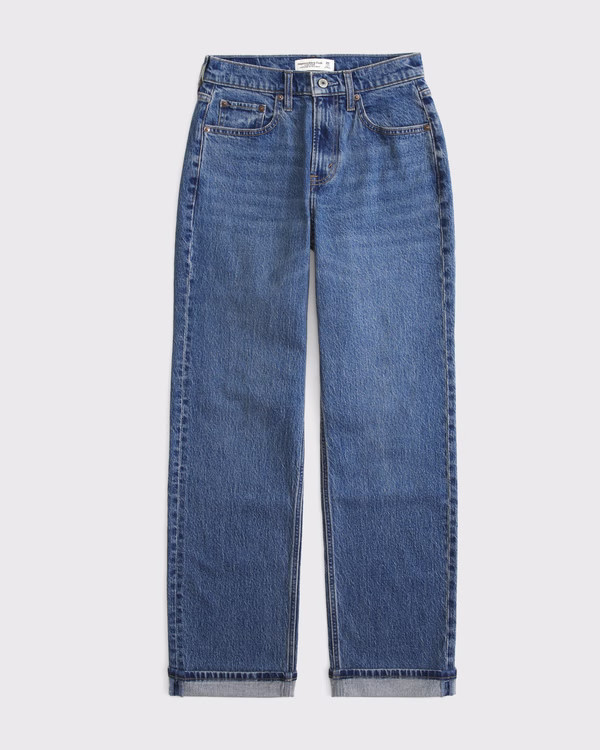 Curve Love High Rise Vintage Straight Jean | Abercrombie & Fitch (UK)
