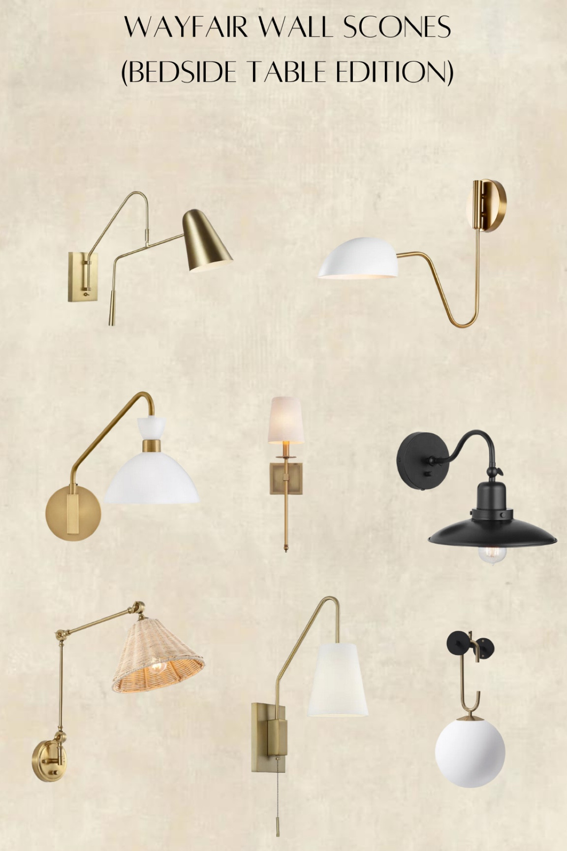 My favorite wall scones on Wayfair right now. Loving this new trend for nightstands. Cheaper than table lamps too! 

#LTKunder100 #LTKhome #LTKSale