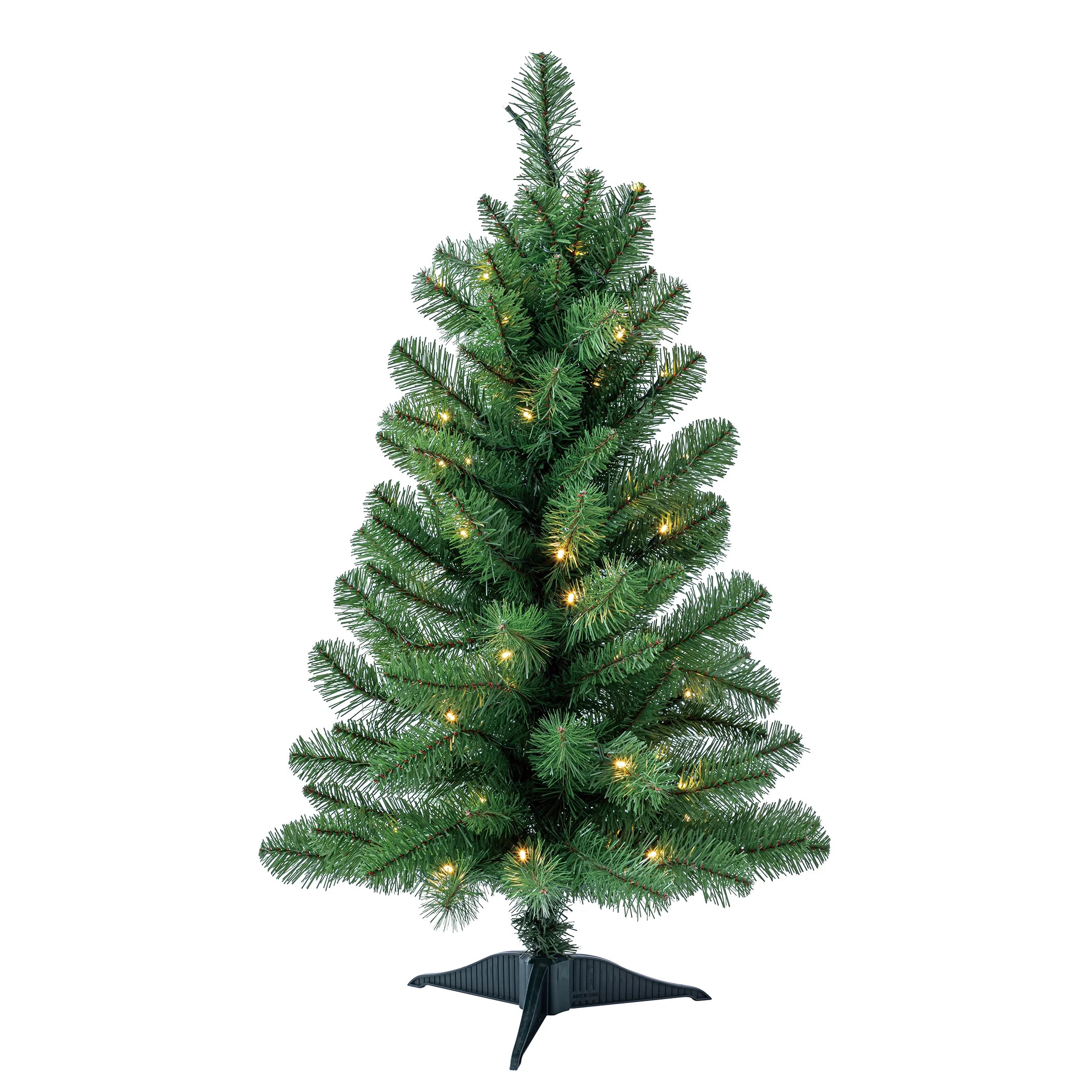 3 ft Pre-Lit Winston Pine Artificial Christmas Tree with 70 Clear LED Lights and Stand, by Holida... | Walmart (US)