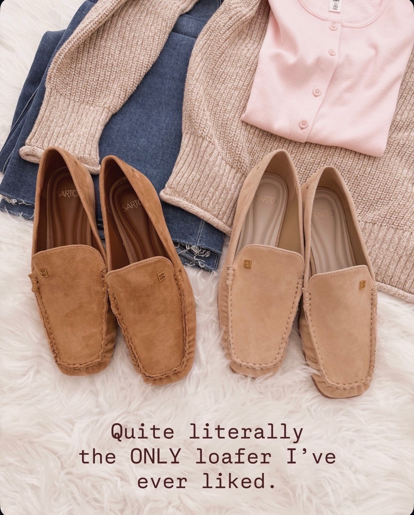 I’m picky about loafers and these are the first pair that actually feel flattering and comfortable. The suede is soft, the shape is sleek, and the neutral shades go with denim, knits, and spring basics.

suede loafers, neutral loafers for women, comfortable flats, spring shoe trends, tan loafers outfit, beige loafers, everyday casual style, classic wardrobe staples

#LTKTravel #LTKOver40 #LTKSeasonal
