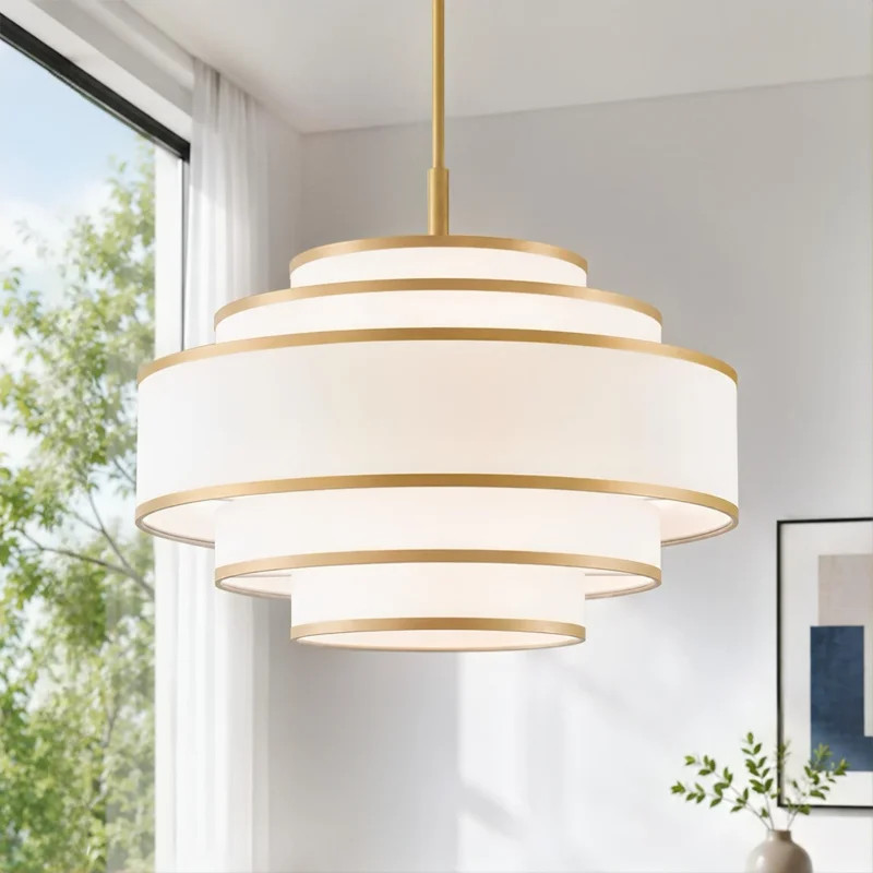 Aasim 24" 5-Light Dimmable Tiered Drum Chandelier | Wayfair North America