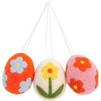Felt Easter Egg Decorations, Retro 70S Floral Design | Set Of 3 | Etsy (US)