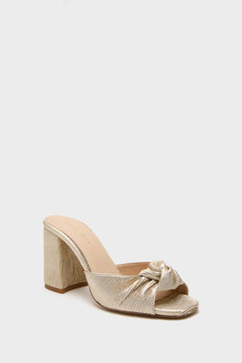Gold Pleated Blake Heels | Tuckernuck (US)