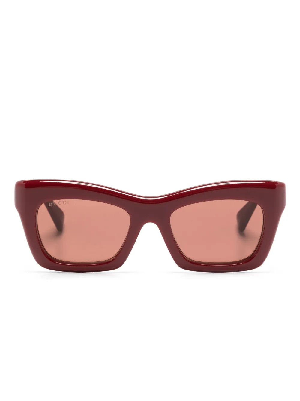 Gucci Eyewear rectangle-frame Sunglasses | Red | FARFETCH | Farfetch Global