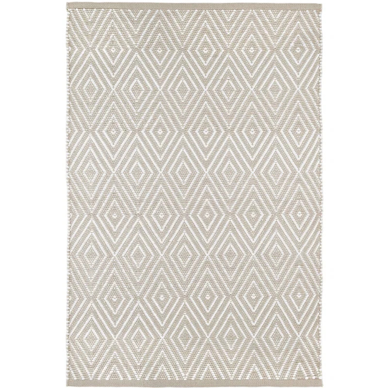 Diamond Geometric Handmade Flatweave Gray/White Indoor / Outdoor Area Rug | Wayfair North America