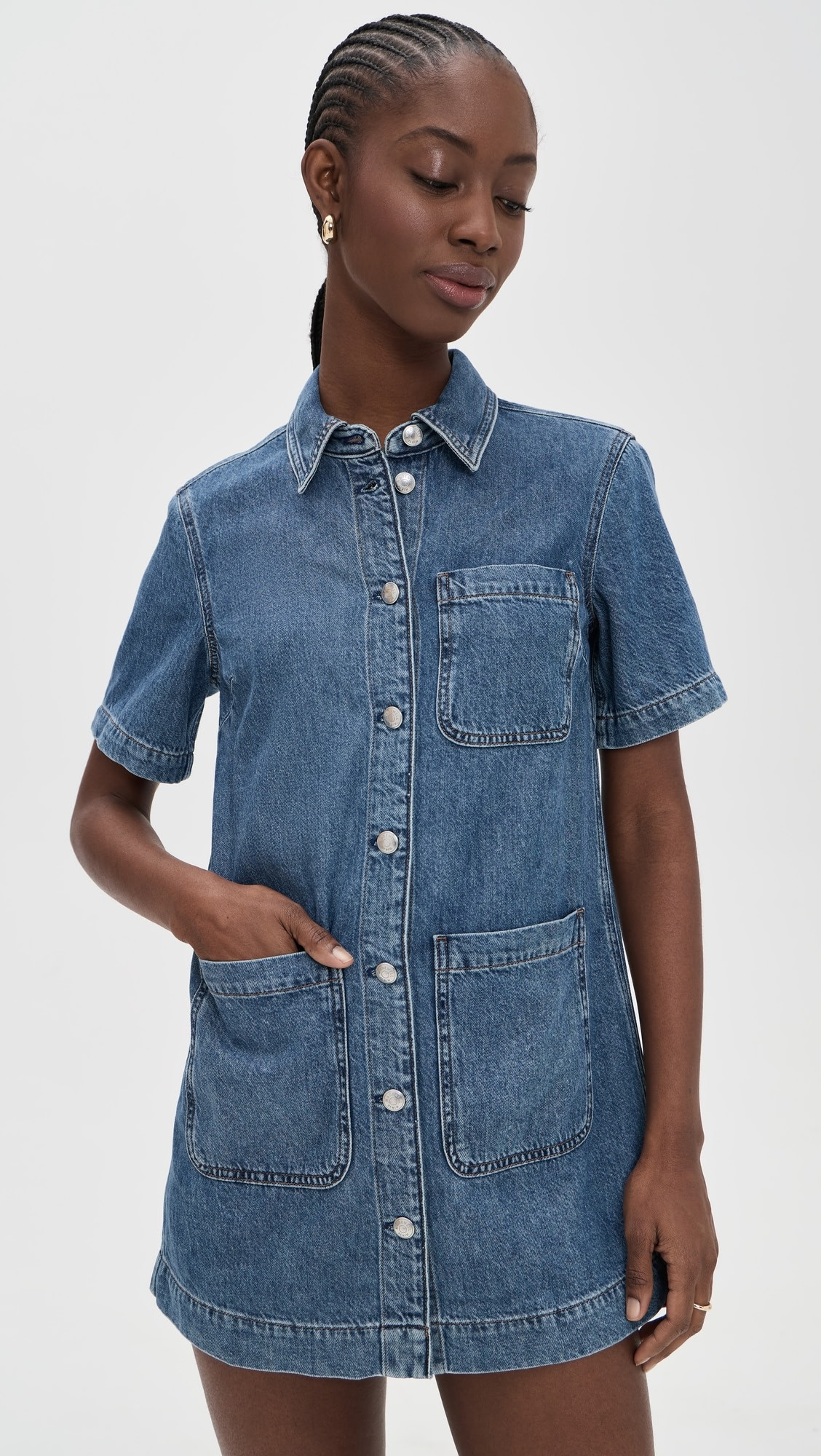 Airy Denim Boxy Mini Shirtdress | Shopbop