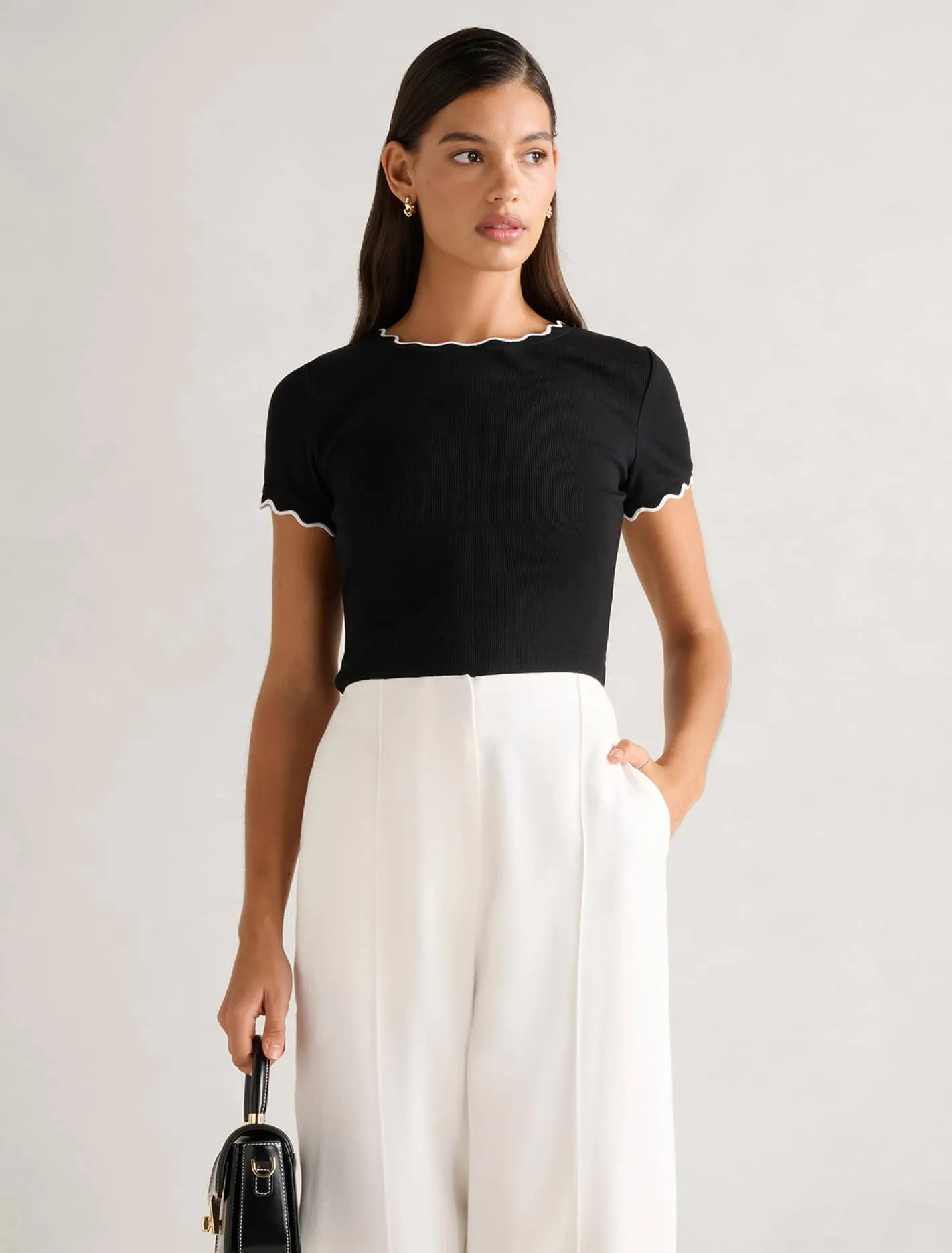 Rebecca Scallop Trim Top | Forever New (AU)