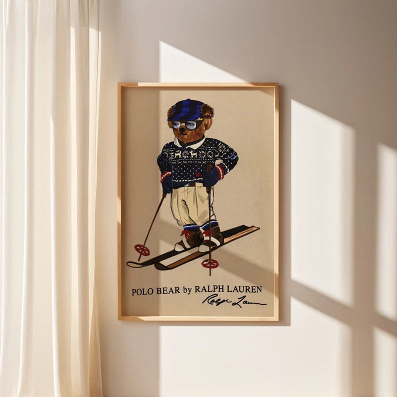Polo Bear Wall Art Poster, Fashion Magazine Poster, Vintage Fashion Magazine Poster, Printable Po... | Etsy (US)