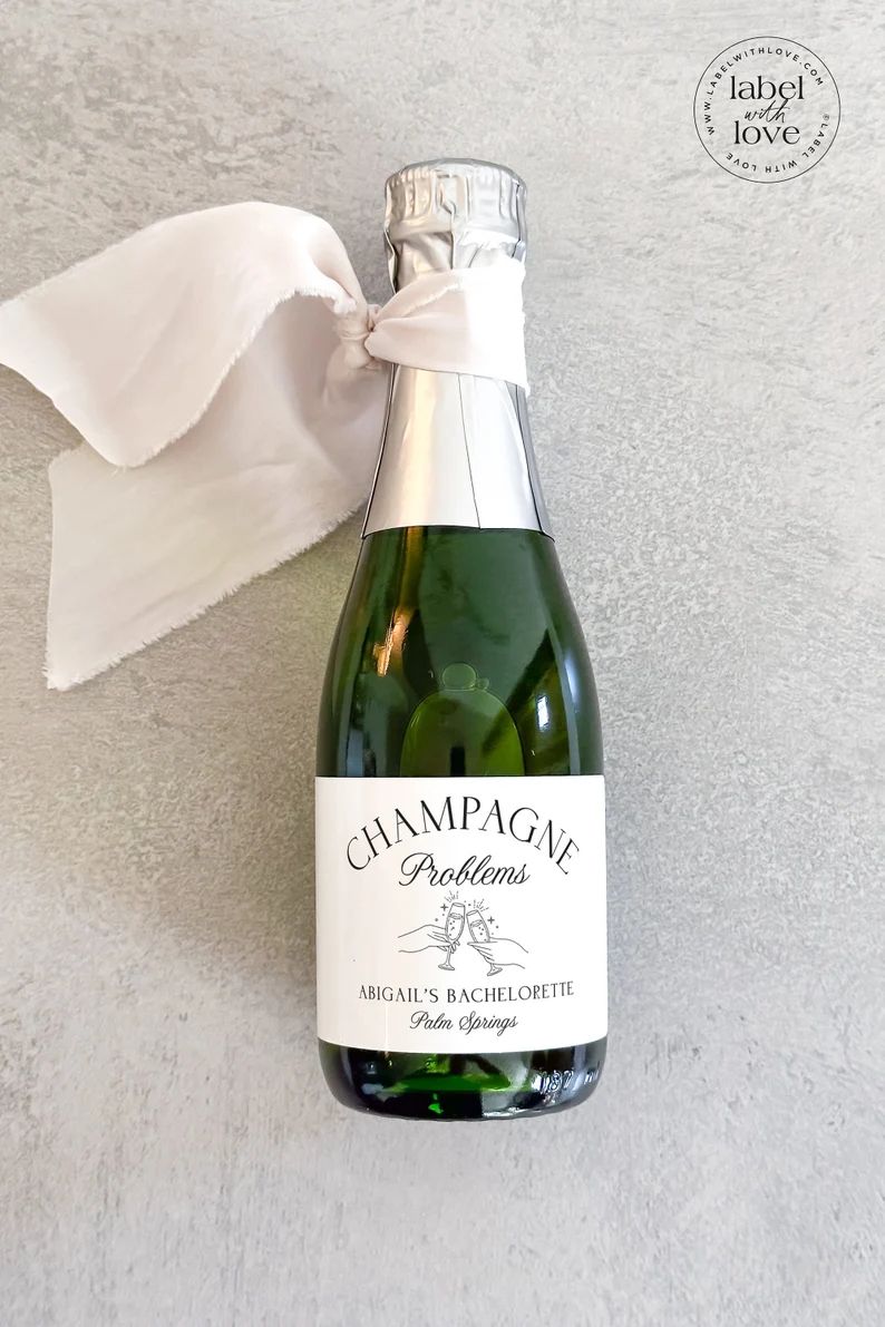 Retro Bachelorette Party Mini Champagne Labels Champagne - Etsy | Etsy (US)