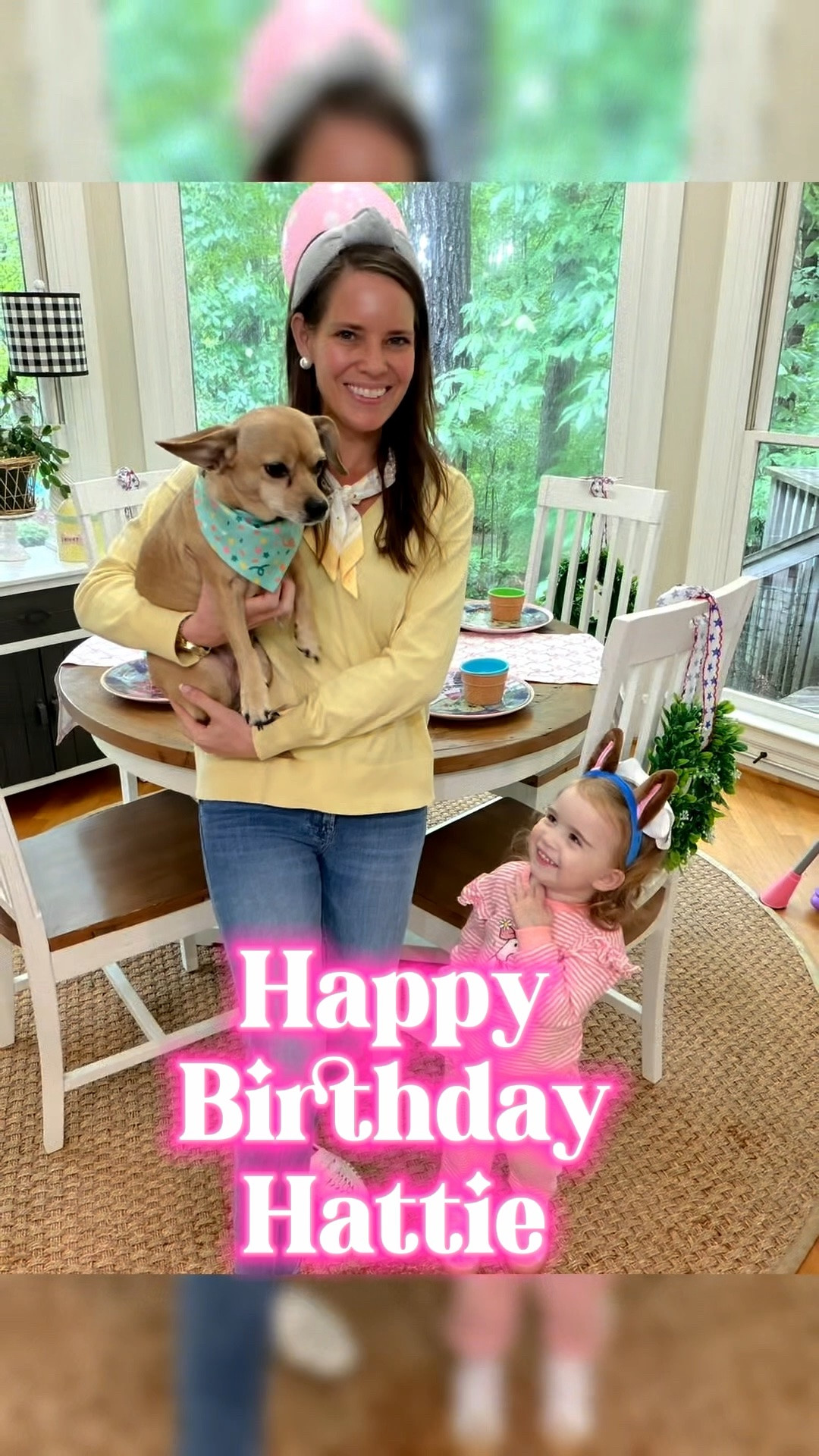 Puppy Birthday Party Ideas & Sweet Matching Moments 🐶🎀 

Celebrating Hattie the chiweenie turning 5 with the cutest puppy party setup 🩷🐾 From pink bow details and colorful table decor to adorable toddler pajamas and matching accessories, this little celebration was too sweet not to share! Loving all the grandmillennial touches mixed with playful puppy party fun. Hattie’s birthday bandana, the bow table runner, floral plates, and my pastel spring outfit made everything feel extra cheerful and cozy. 🎂✨

My daughter’s pink striped pajama set and Adidas sneakers are so cute for toddler playtime, and I linked the decor pieces from our dining room setup too — including the reclaimed wood dining table, floral plates, and bow runner. Hattie is officially 5 years old and still the star of the house 🐕💗

puppy birthday party ideas, dog birthday decor, chiweenie birthday, grandmillennial decor, pink bow decor, spring tablescape, floral table setting, toddler girl outfit, matching family moments, preppy home decor, dog mom style, cozy spring home, pastel party inspiration 🩷

#LTKmomlife #LTKHome #LTKKids