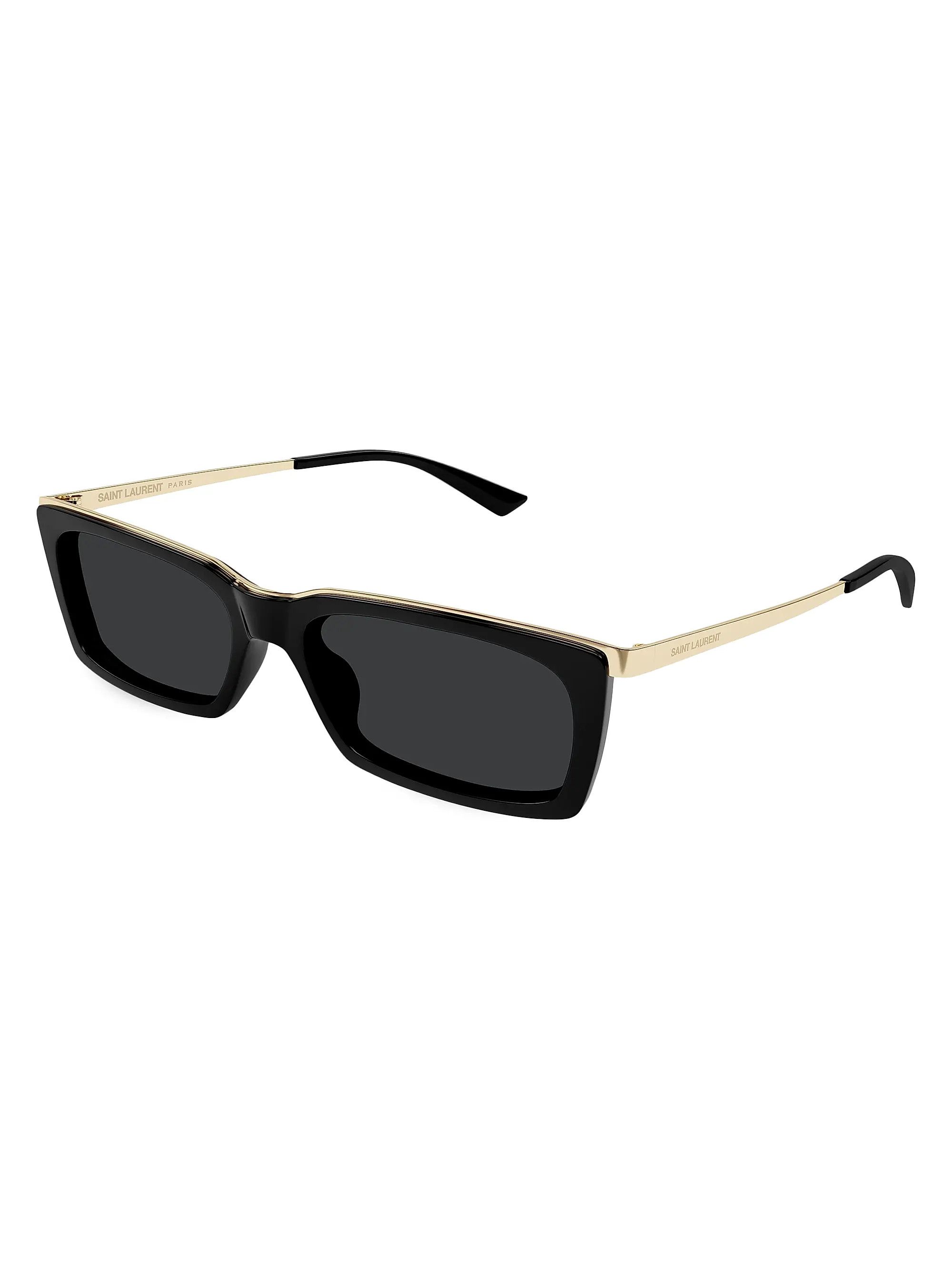 57MM Rectangular Metal Sunglasses | Saks Fifth Avenue