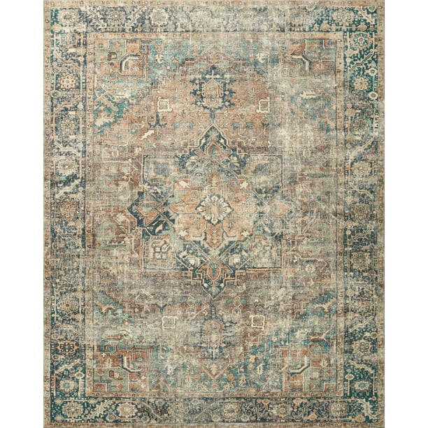 Loloi II Margot Mat-02 Terracotta / Lagoon 8'-6" x 11'-6" | Walmart (US)