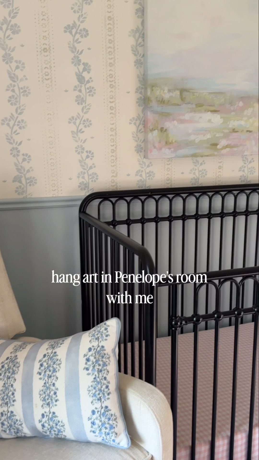 It’s been about 84 years of me debating if I should paint something myself out just buy something for this space and I finally caved and bought this perfectly pastel little abstract landscape for Penelope’s room. The colors blend so well with everything in here and I’m very pleased not to have to look at the blank wall anymore

#LTKmomlife #LTKHome #LTKKids