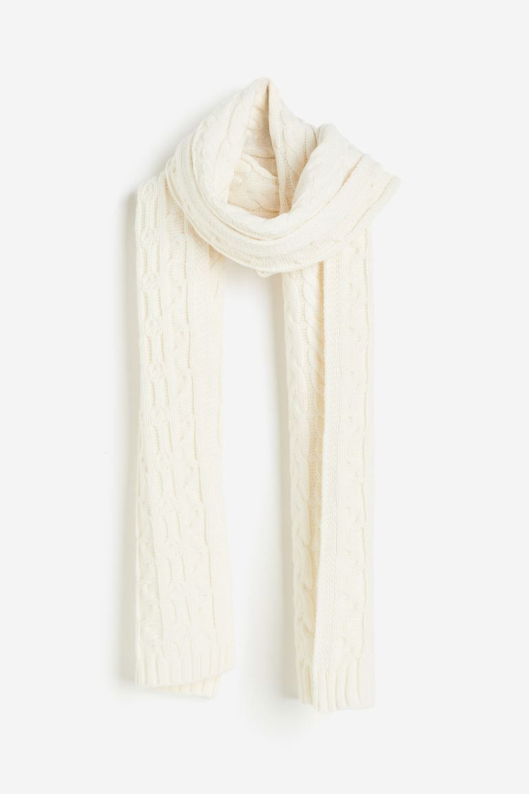 Cable-knit Scarf - Cream - Ladies | H&M US | H&M (US + CA)