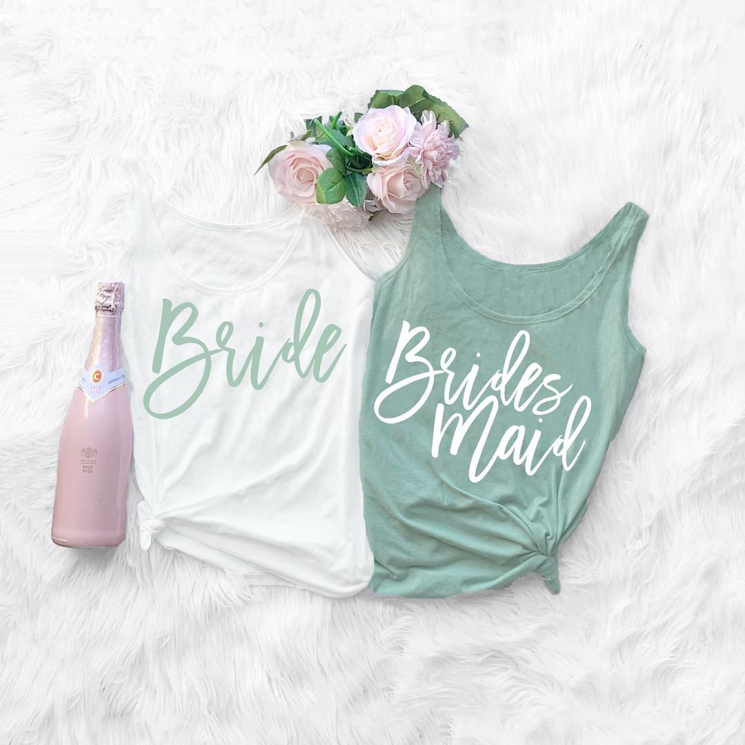 Sage Bridesmaid Tank Top, Bridesmaid Shirt, Bachelorette Shirts, Bridesmaid Proposal, Bridal Part... | Etsy (US)