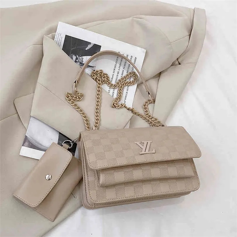 2023 Handbag spring Single Shoulder mother solid color checkerboard pattern bag women Cheap Purse... | DHGate