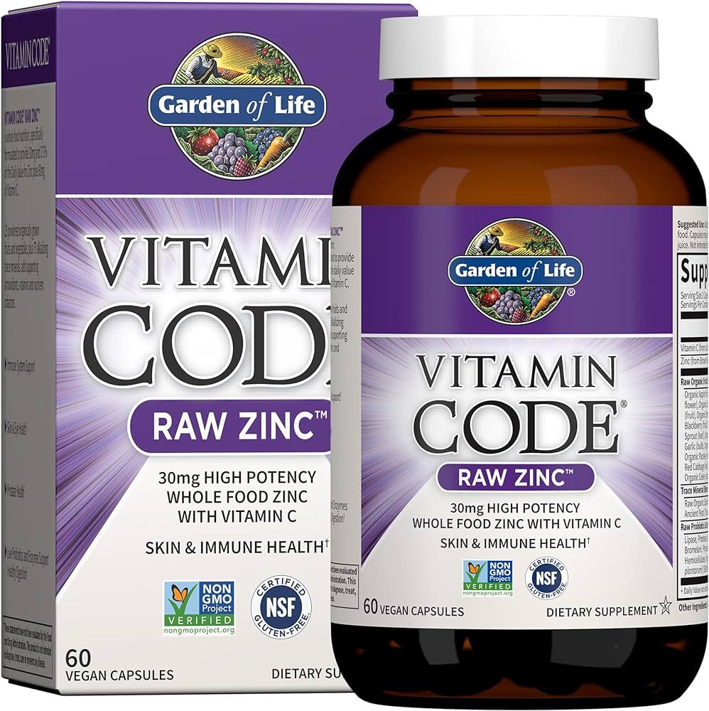 Garden of Life Vitamin Code Raw Vegan Zinc Capsules, 30mg High Potency Whole Food Supplement Plus... | Amazon (US)