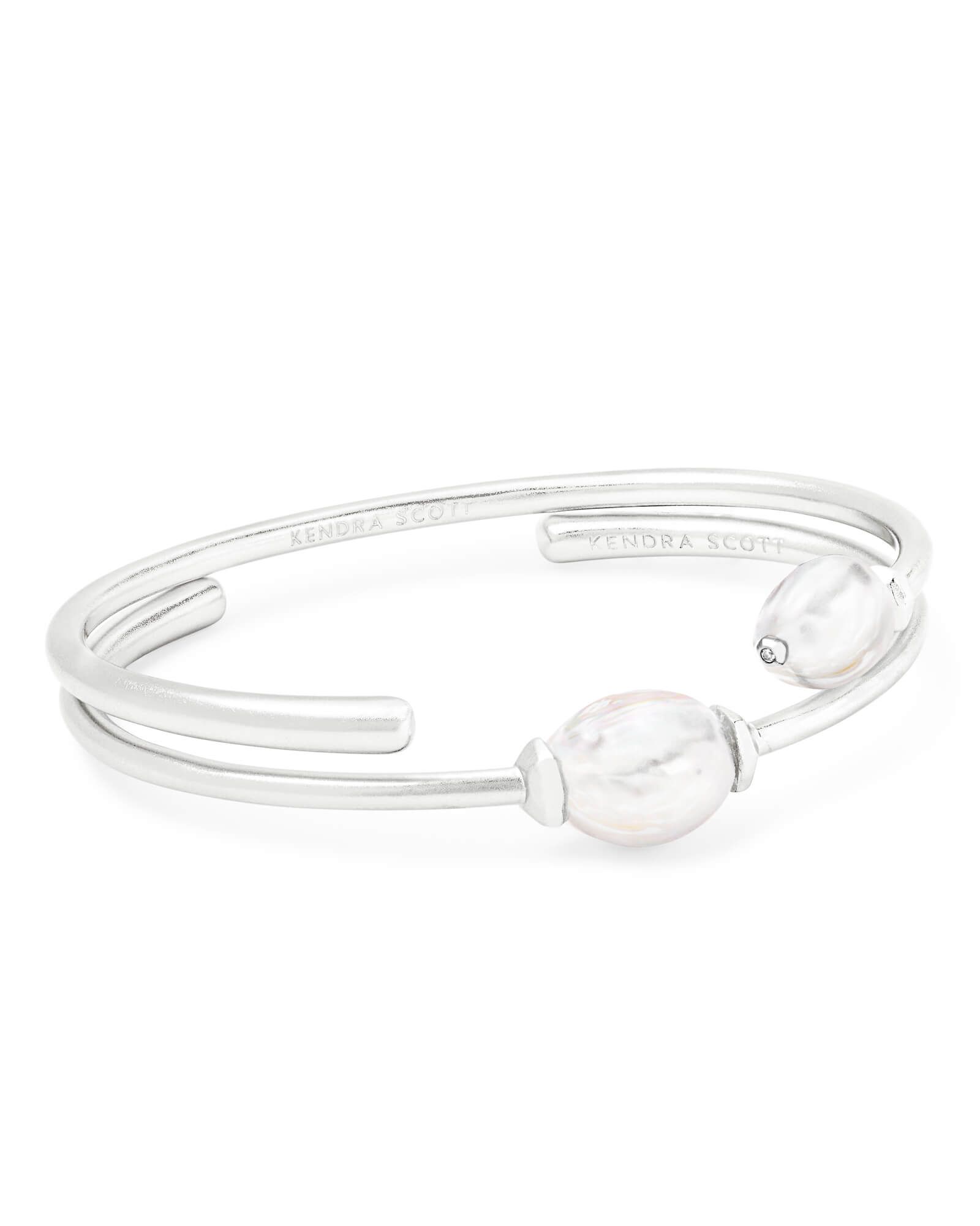 Amiya Bright Silver Cuff Bracelet in Pearl | Kendra Scott