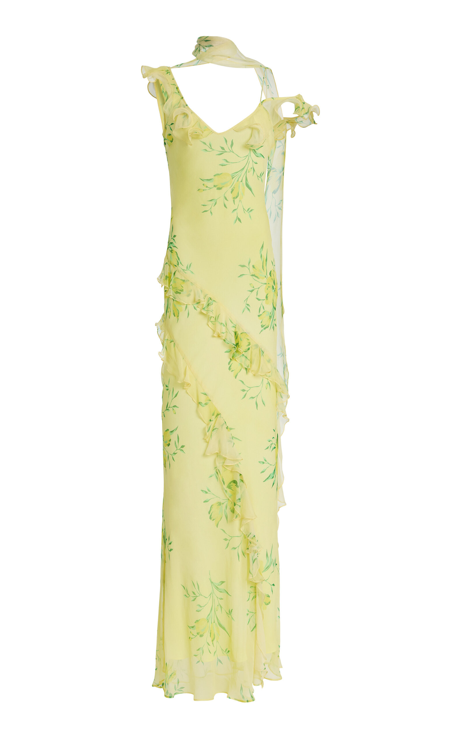 De La Vali Exclusive Hemera Ruffled Silk Maxi Dress - Moda Operandi | Moda Operandi (Global)