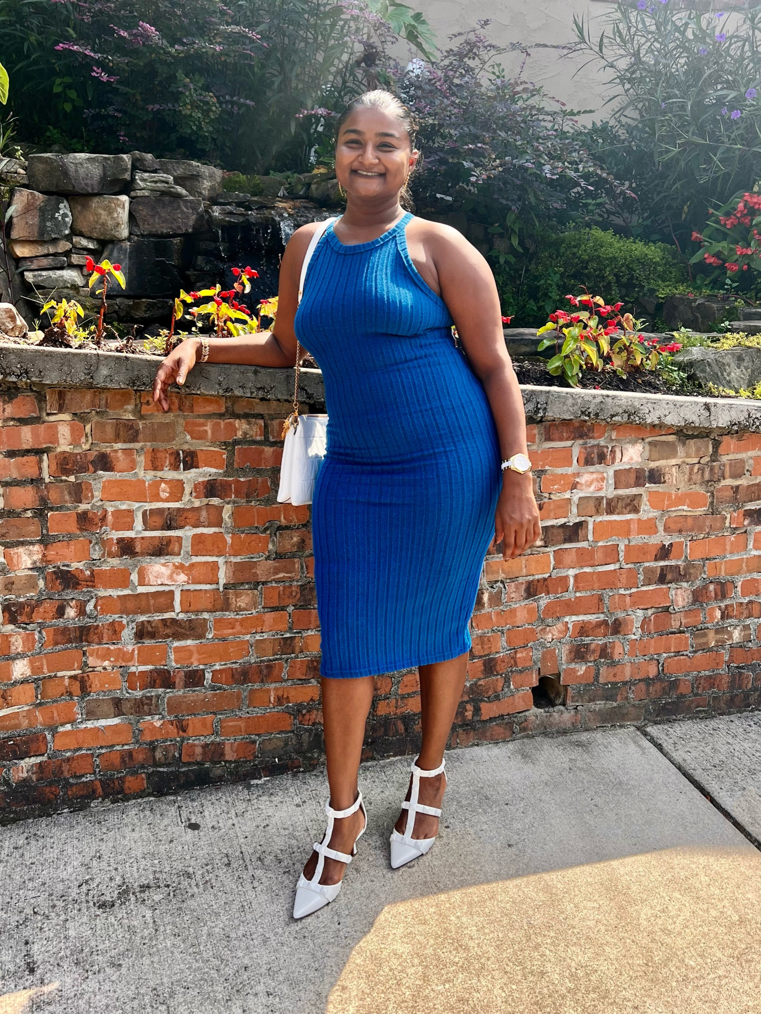 Fall Brunch fit 💙 also obsessed with these white heels !!

#LTKstyletip #LTKshoecrush