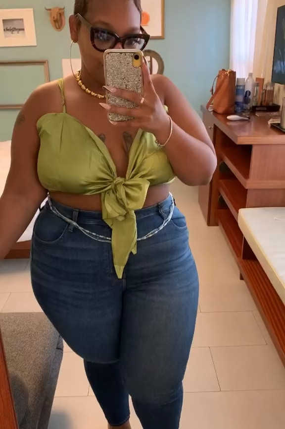Hey babes ! This is a top I remixed with jeans on a trip to Miami. The set is sold out but I added a set similar. 
Style tip : Mix your sets with other pieces for refreshing flavor looks !💚🪩

#LTKplussize #LTKstyletip #LTKVideo