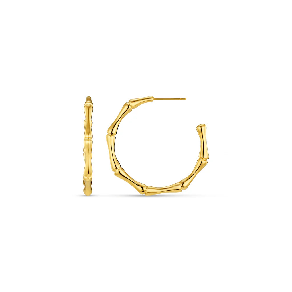 LUXE Polished Bamboo Large Hoop Earrings | Orelia