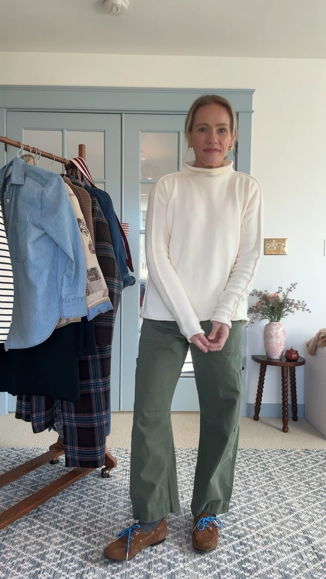 Wearing my regular size small in rollback sweater, love the side seam details: also linked a few more Sweatpant, sweater, dress & top styles from @frankandeileen ~ perfect for a cozy holiday season. #frankandeileenpartner #wearloverepeat @Shop.LTK #liketkit

#LTKSeasonal #LTKStyleTip #LTKOver40