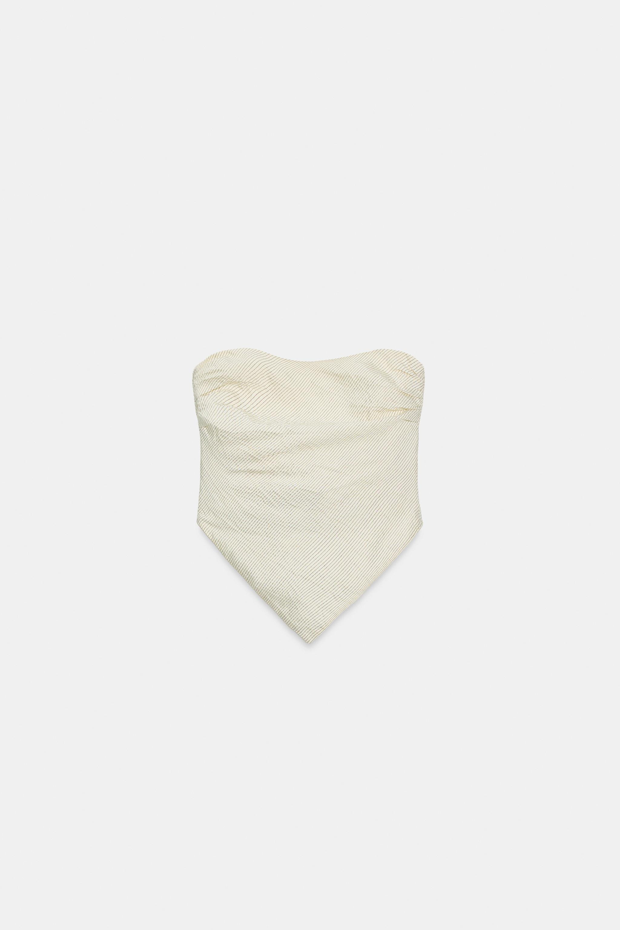 STRIPED TIED BANDEAU TOP | Zara US