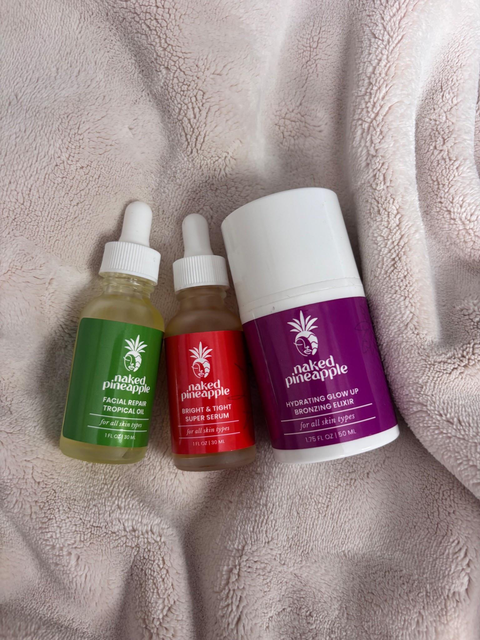 Naked Pineapple Trio 🍍

Glowing Skin, skincare, skincare routine, morning routine, am skincare, pm skincare, dry skin, hydrating skincare, natural products, bronzer, repair serum, fine line tightening serum

#LTKU #LTKBeauty #LTKselfcare