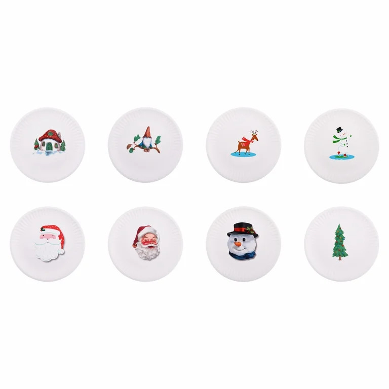 Holiday Time 8-Pack Plastic Dinner Plates | Walmart (US)