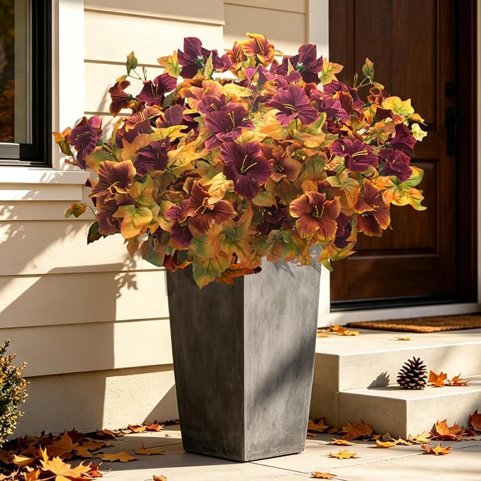 AITISOR Faux Fall Petunias Flowers, Fake UV Resistant Outdoor Decor | Amazon (US)
