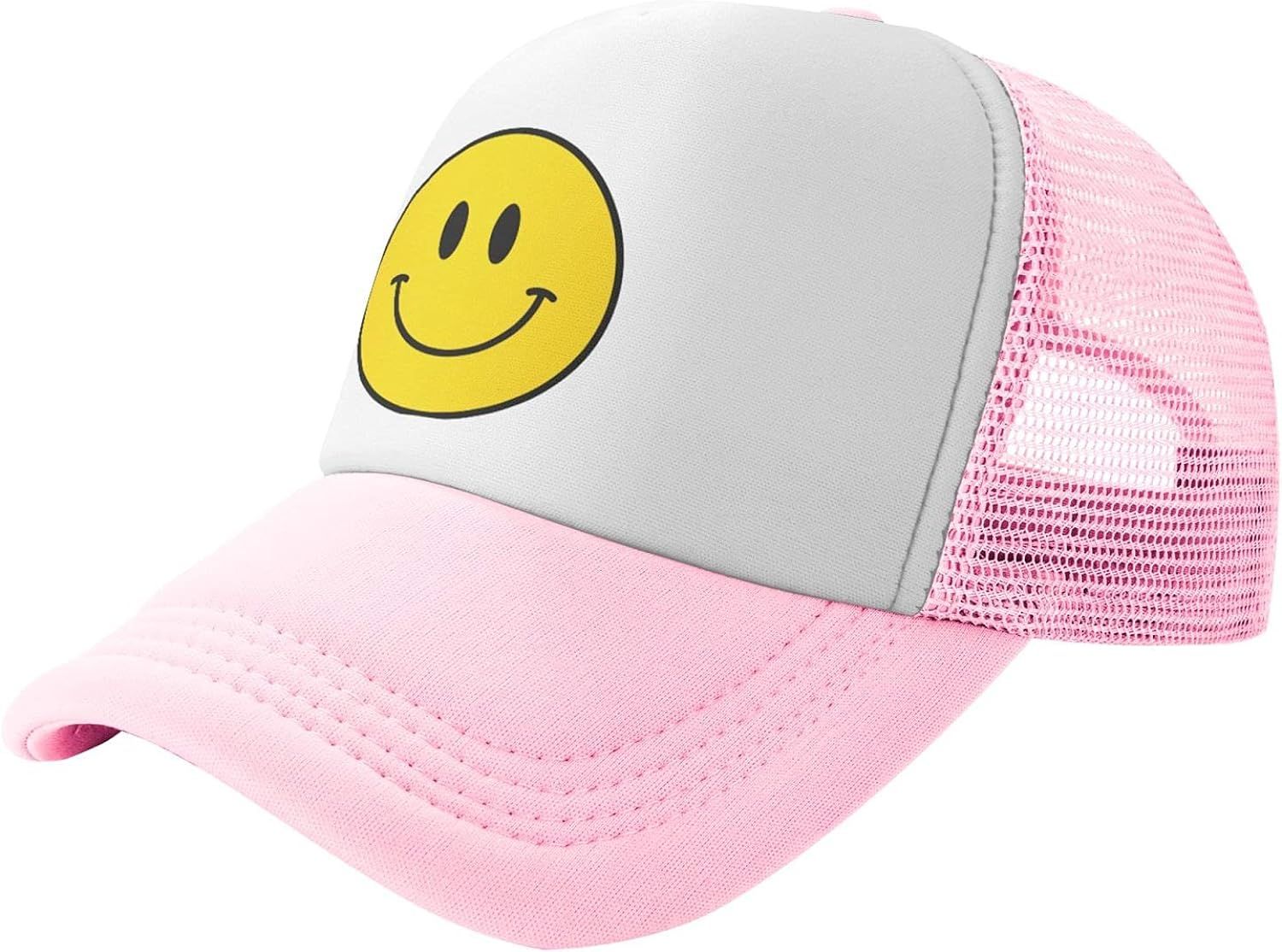 Defadike Smiley Face Hat Adjustable Foam Mesh Smiley Trucker Hats for Women Men | Amazon (US)