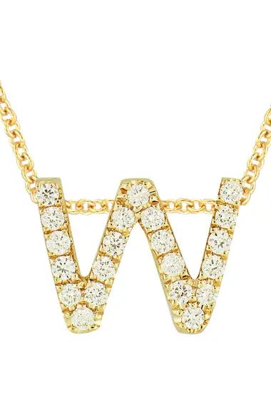 18k Gold Pavé Diamond Initial Pendant Necklace | Nordstrom