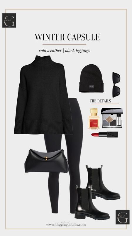 Winter capsule outfit, black leggings outfit, travel outfit 

#LTKtravel #LTKshoecrush #LTKVideo