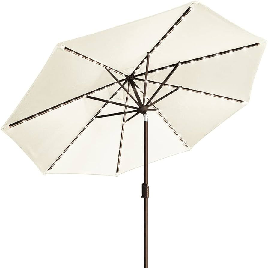 EliteShade USA 10-Year-Non-Fading Sunumbrella Solar 9ft Market Umbrella with 80 LED Lights Patio ... | Amazon (US)
