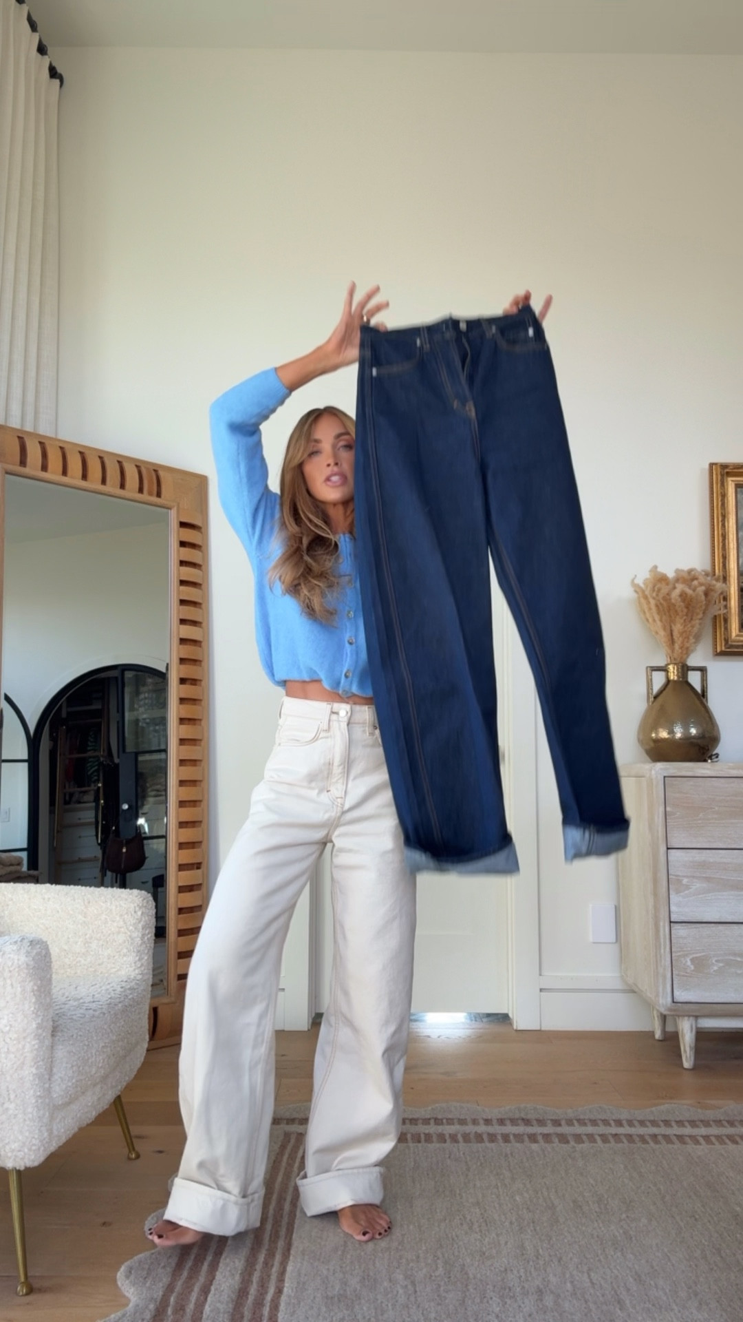 Jeans for all my tall girlies 

Size, I would say TTS or a tiny oversizedd