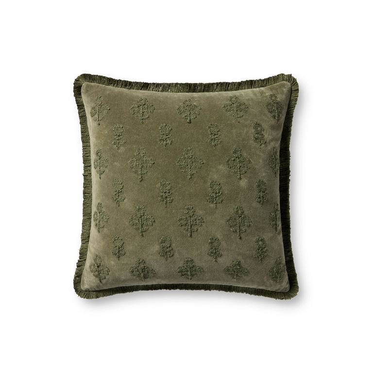 Chris Loves Julia x Loloi Darla Olive 18'' x 18'' Decorative Pillow | Walmart (US)