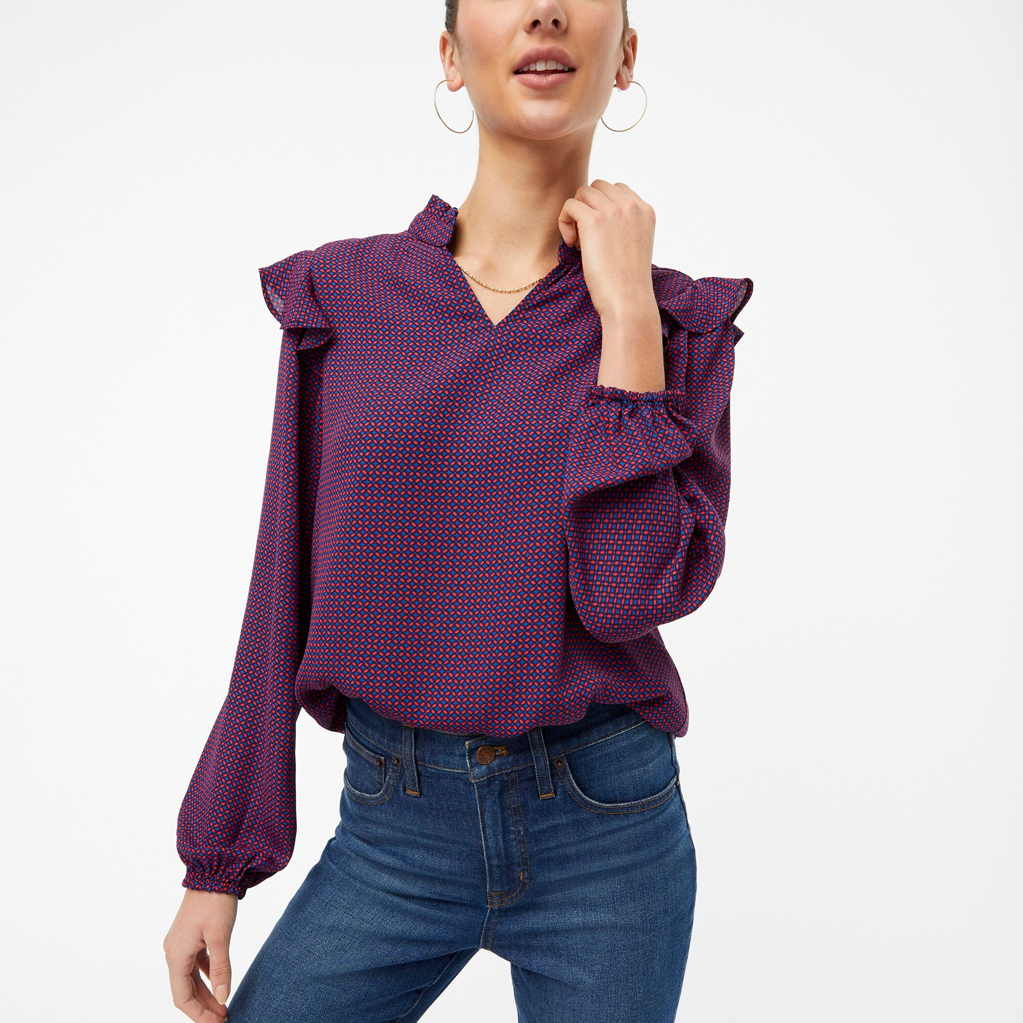 V-neck ruffle top | J.Crew Factory