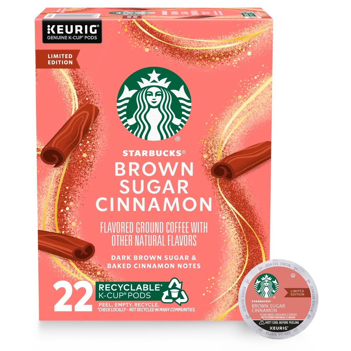 Starbucks Keurig Brown Sugar Cinnamon Coffee Pods - 22 K-Cups | Target