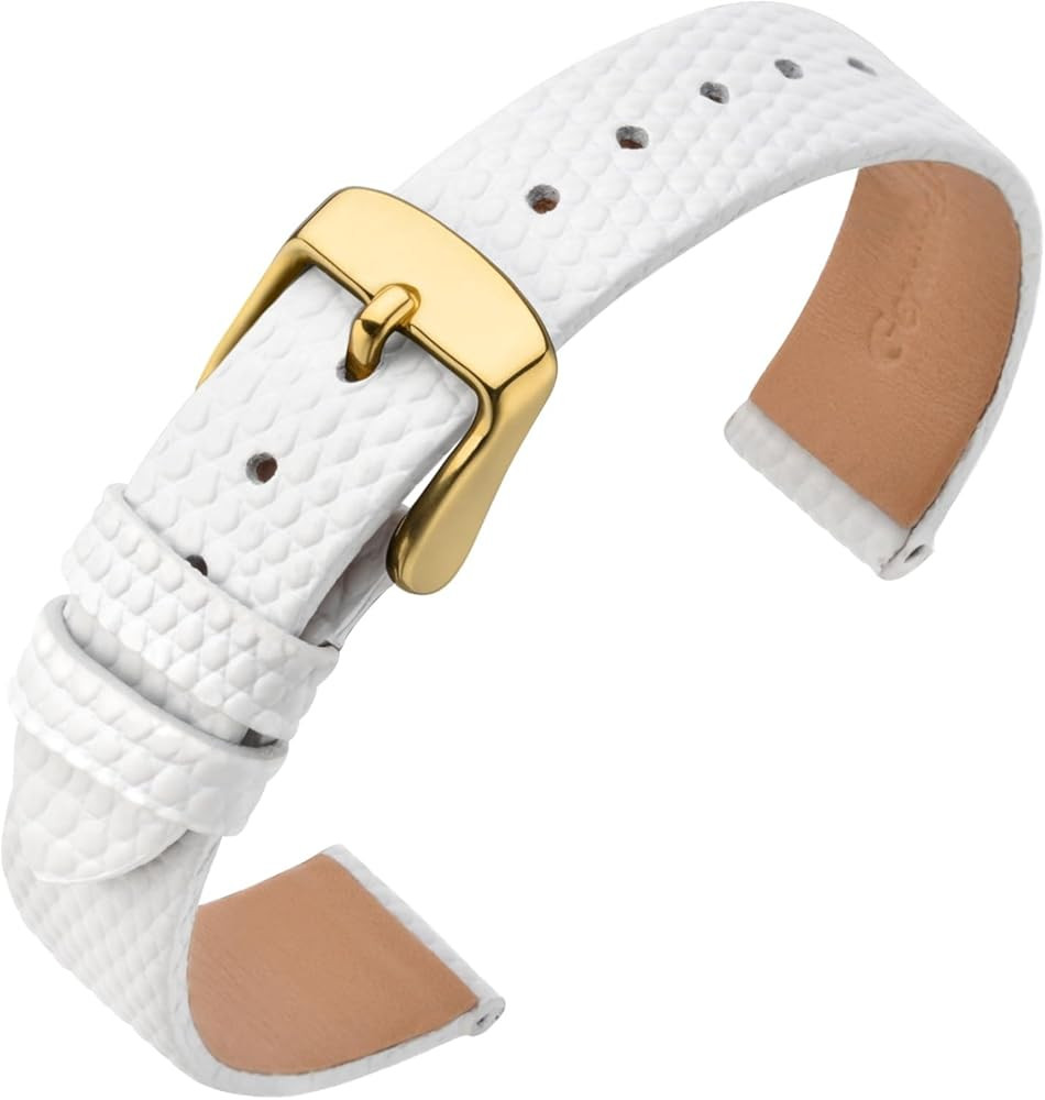 ANNEFIT Women's Leather Watch Band 10mm 12mm 13mm 14mm 15mm 16mm 18mm 20mm, Lizard Grain Slim Thi... | Amazon (US)