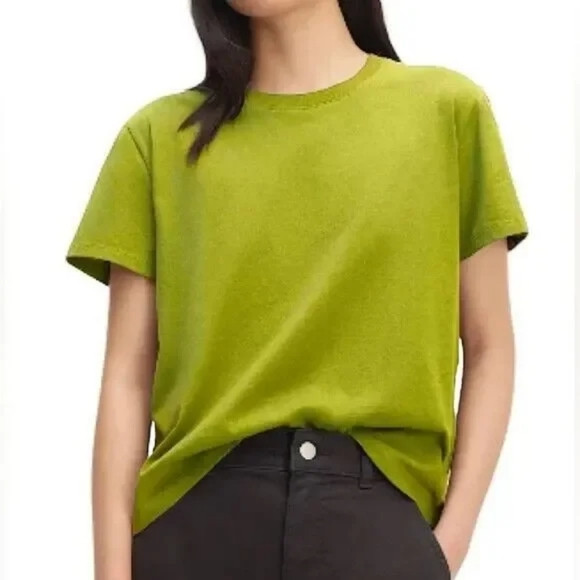 Everlane T Shirt Women Yellow Green Crew Neck Box Cut Tee Organic Cotton | Poshmark