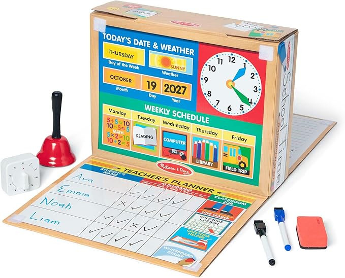 Melissa & Doug School Time! Classroom Play Set Game - Be Teacher or Student - FSC Certified | Amazon (US)