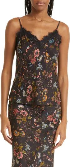 Ciarlo Floral Print Lace Trim Silk Blend Camisole | Nordstrom