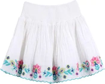 Peek Aren't You Curious Kids' Embroidered Smocked Waist Cotton Skirt | Nordstrom | Nordstrom