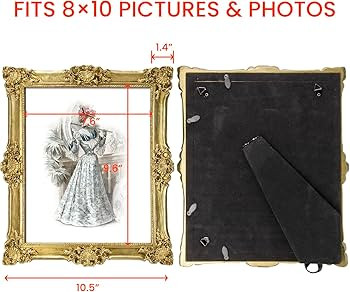 GUOER 8x10 Picture Frames Vintage Photo Frame with Glass Front Antique Picture Frame for Tabletop... | Amazon (US)