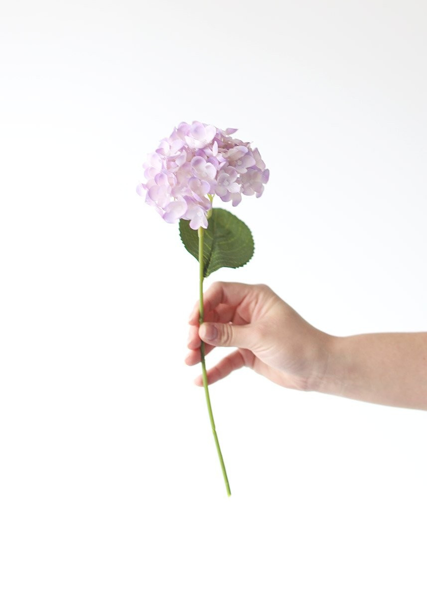 Lilac Purple Artificial Princess Hydrangea Pick - 14" | Afloral (US)