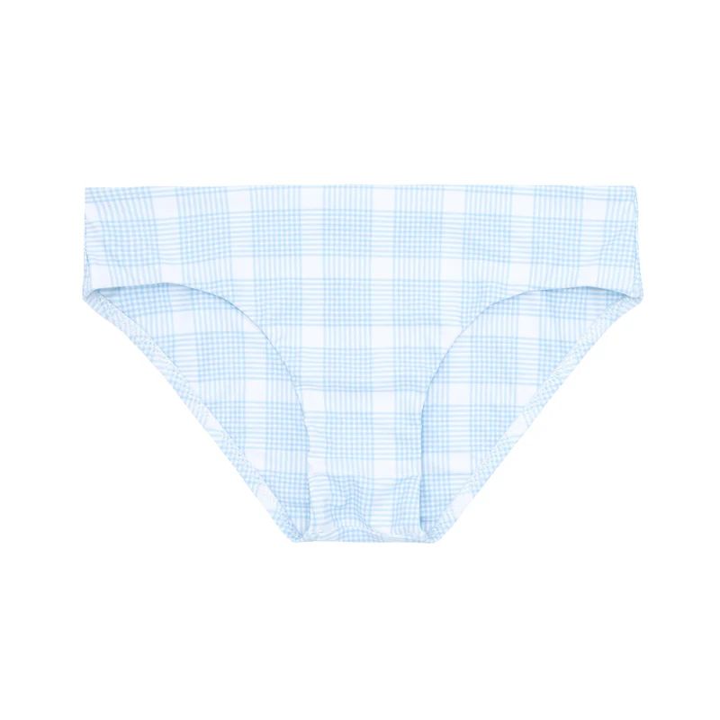 women's sunwashed plaid tie knot bikini bottom (low waist) | minnow